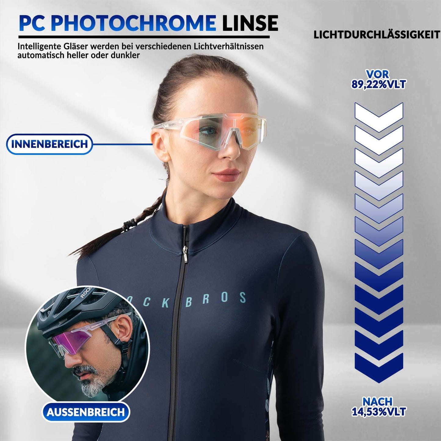 Lunettes de soleil, lunettes de cyclisme, verres teintés, pour l'extérieur, protection UV400, ROCKBROS