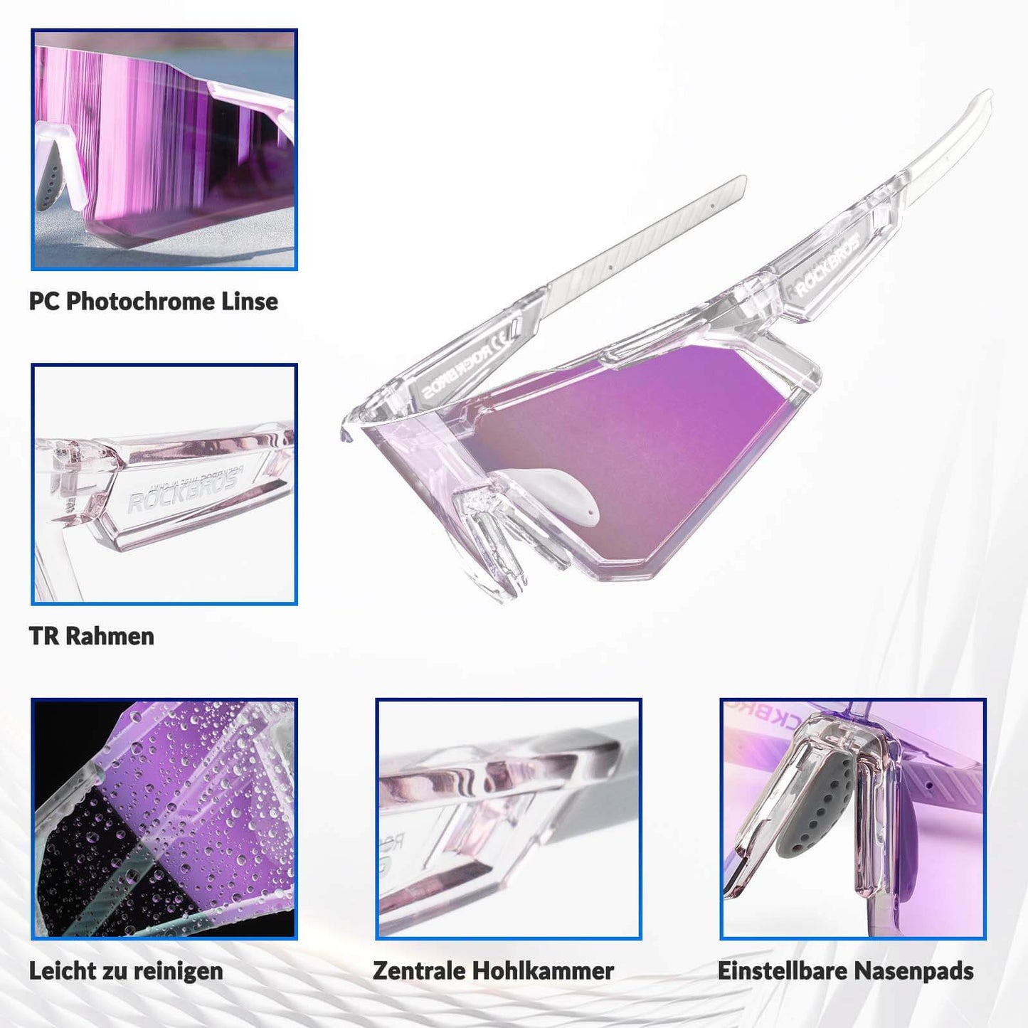Lunettes de soleil, lunettes de cyclisme, verres teintés, pour l'extérieur, protection UV400, ROCKBROS