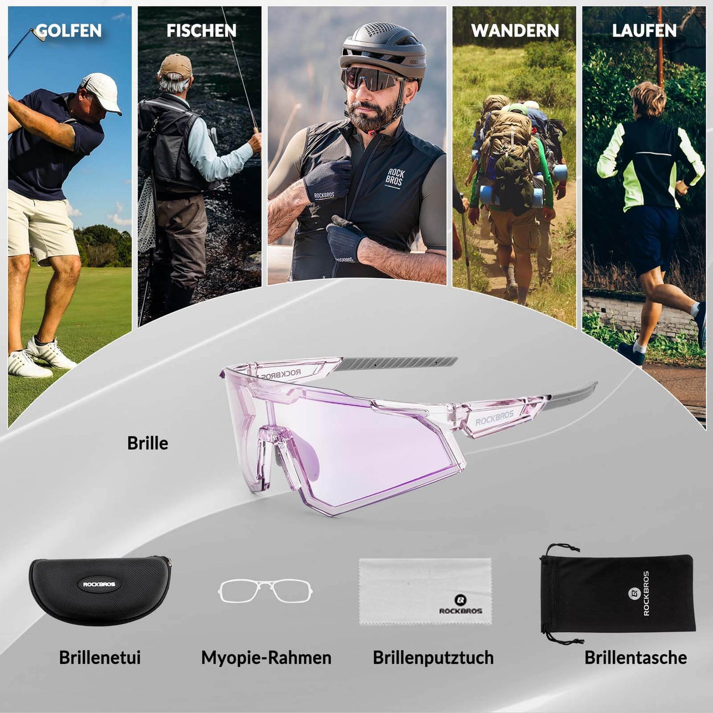 Lunettes de soleil, lunettes de cyclisme, verres teintés, pour l'extérieur, protection UV400, ROCKBROS