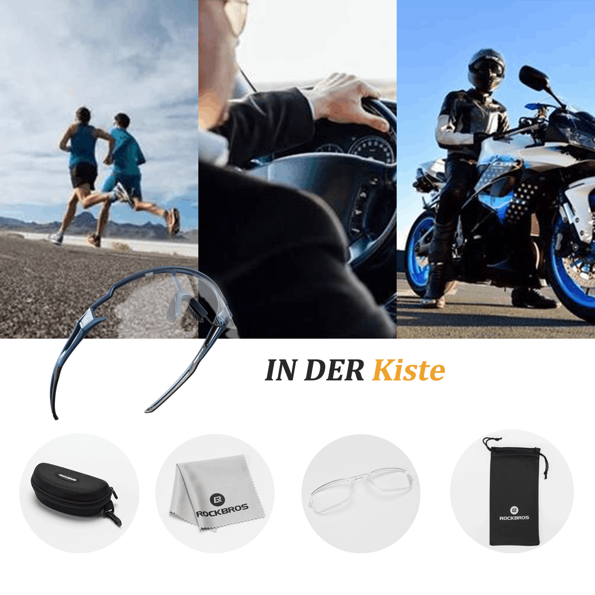 Lunettes de soleil pour hommes et femmes, lunettes de cyclisme avec protection UV, ROCKBROS