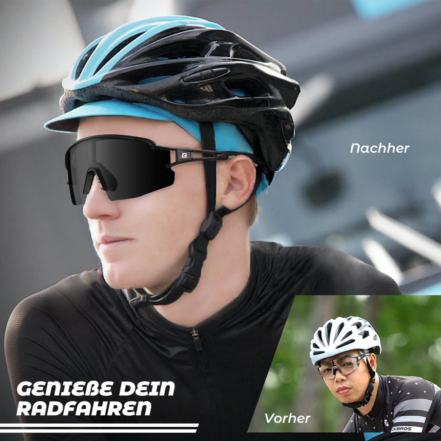 Lunettes de soleil pour hommes et femmes, lunettes de cyclisme avec protection UV, ROCKBROS
