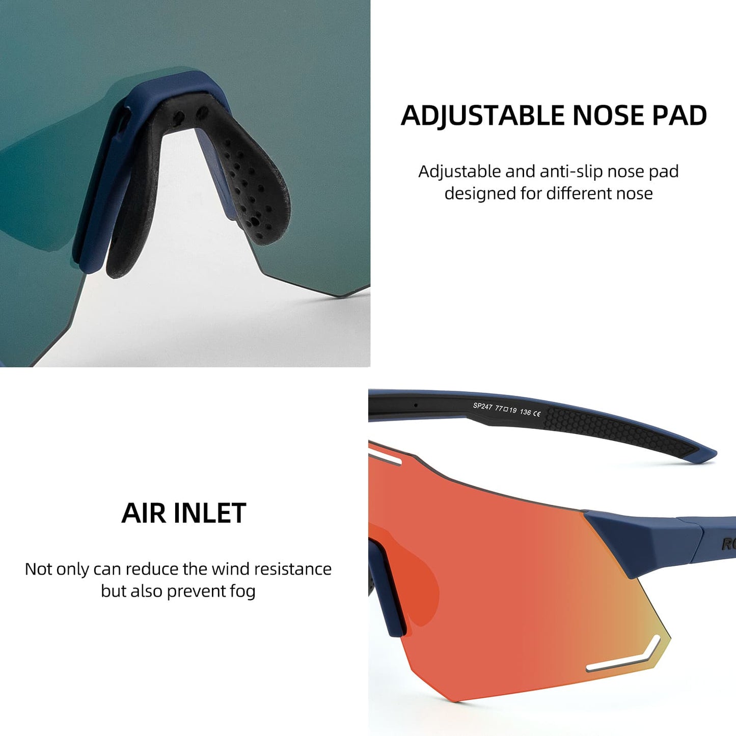 Lunettes de soleil de cyclisme avec protection UV400 pour femmes et hommes ROCKBROS