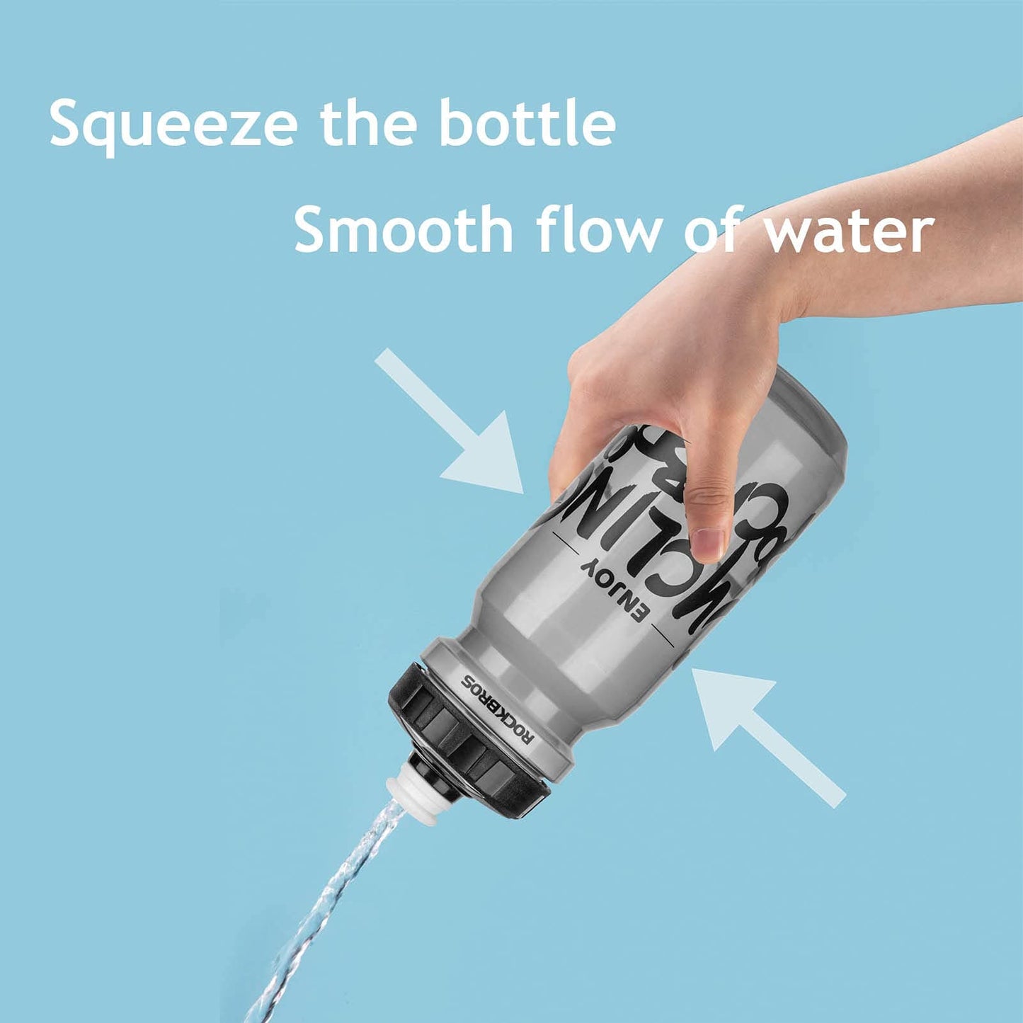 Gourde de sport ROCKBROS 600 ml en PP5, fournie avec une housse anti-poussière.