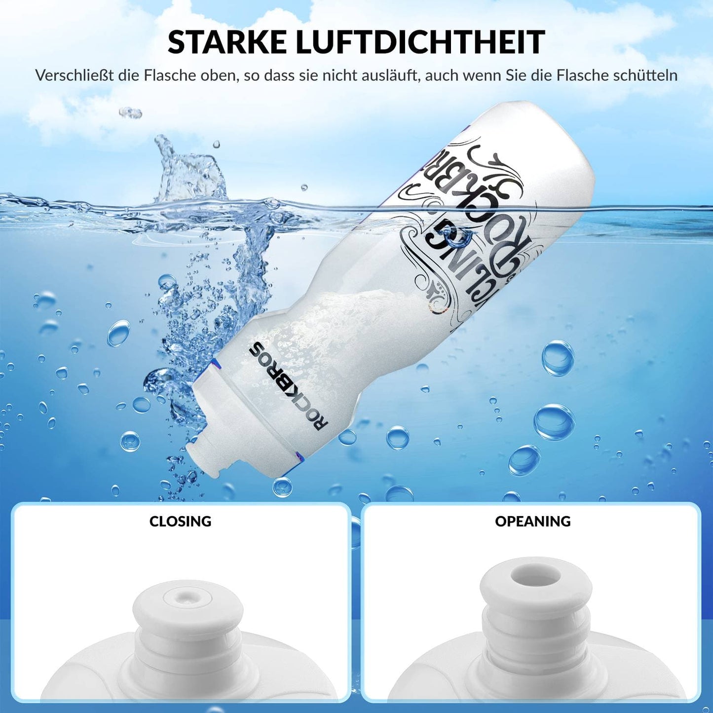Gourde de sport 750 ml pour vélo, sans BPA, ROCKBROS