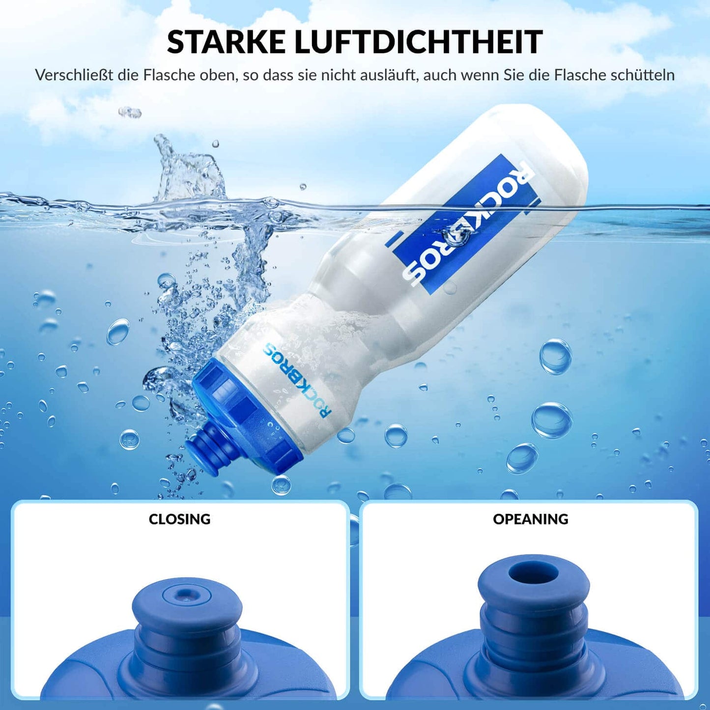 Gourde de sport 750 ml pour vélo, sans BPA, ROCKBROS