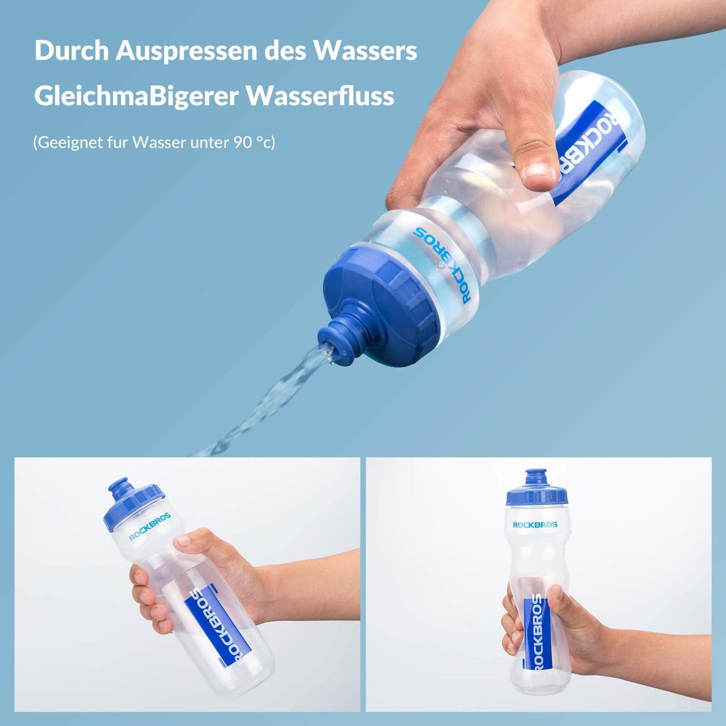Gourde de sport 750 ml pour vélo, sans BPA, ROCKBROS