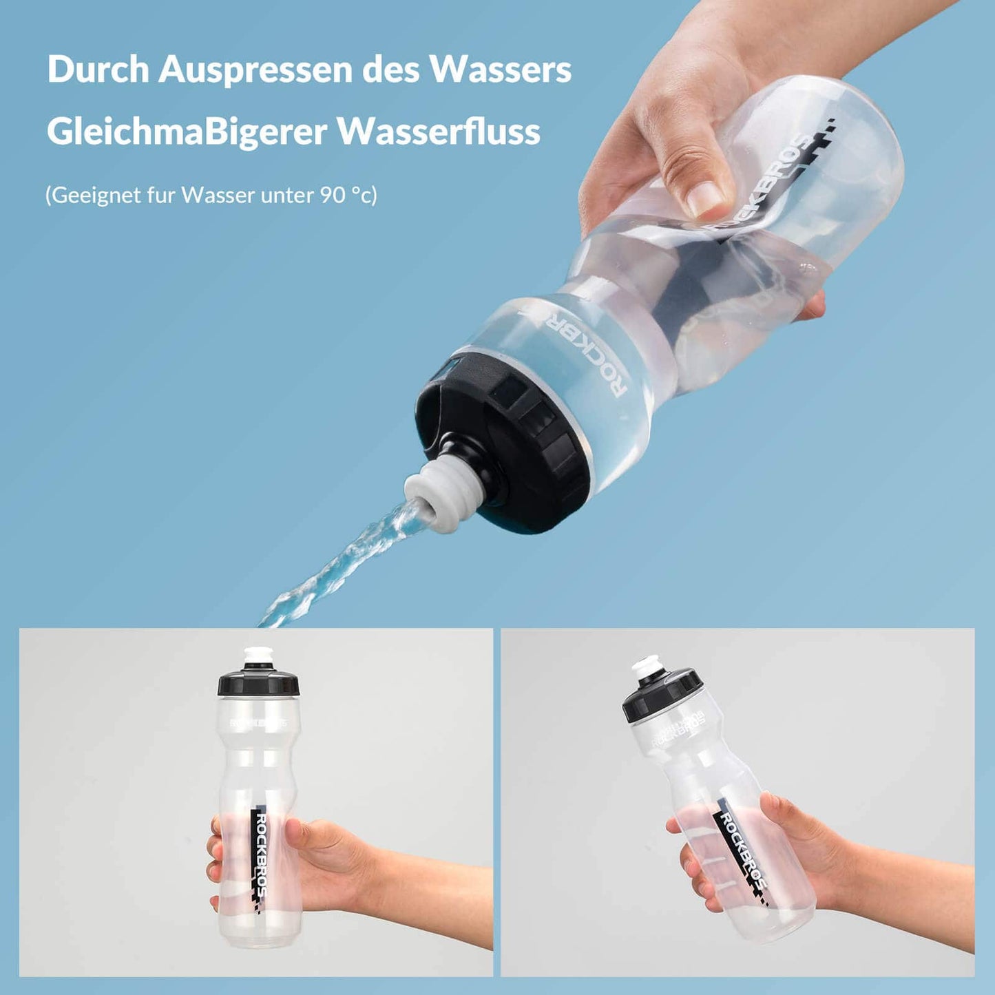 Gourde de sport 750 ml pour vélo, sans BPA, ROCKBROS
