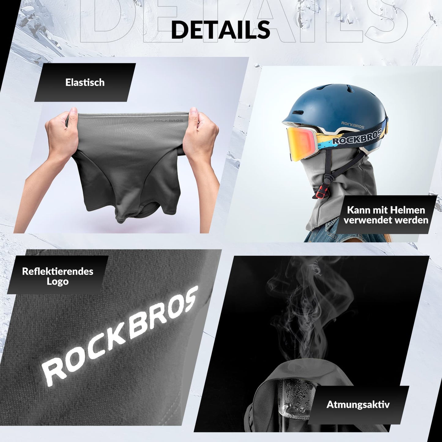 Cagoules unisexes automne/hiver, lot de 2, ROCKBROS, pour les sports de plein air