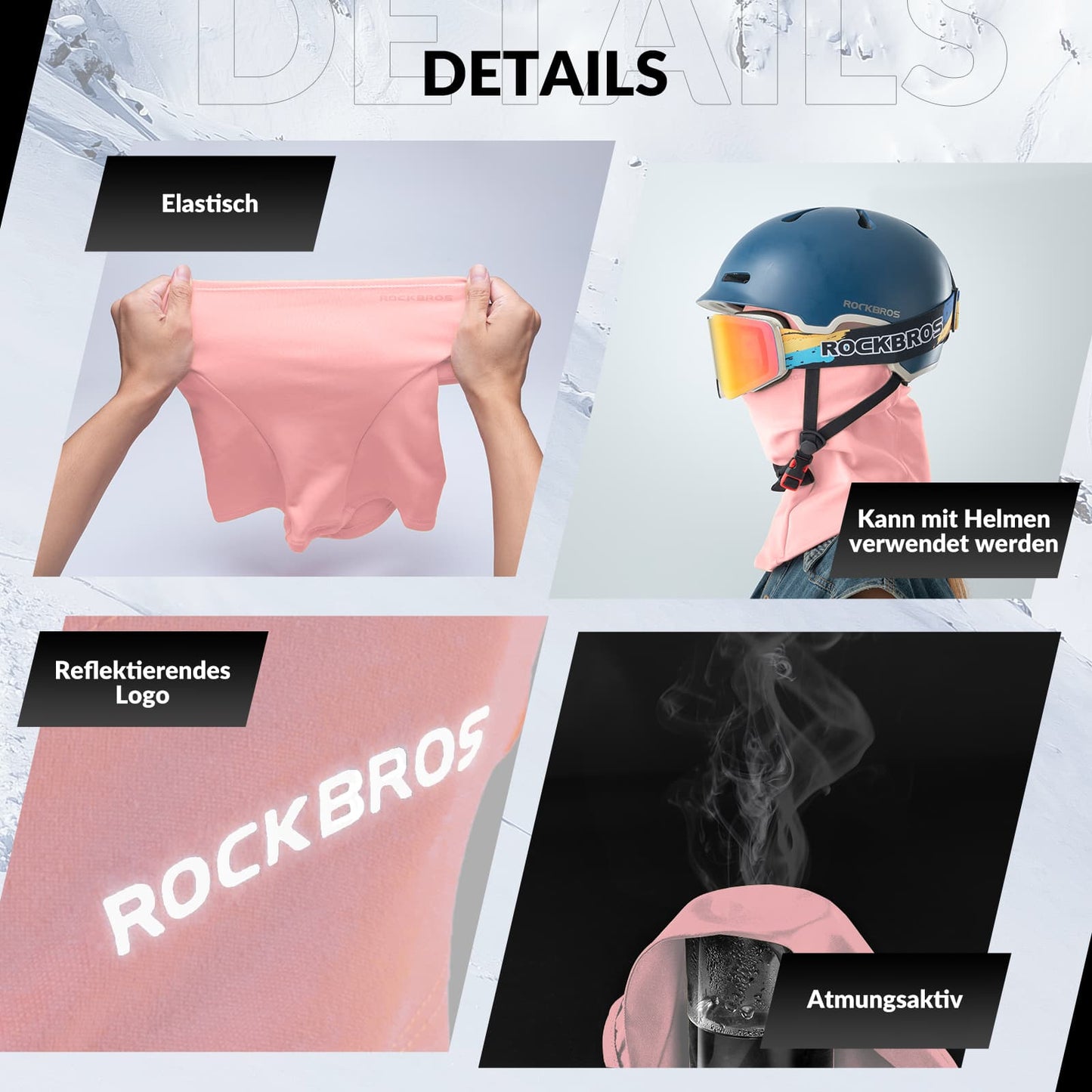 Cagoules unisexes automne/hiver, lot de 2, ROCKBROS, pour les sports de plein air