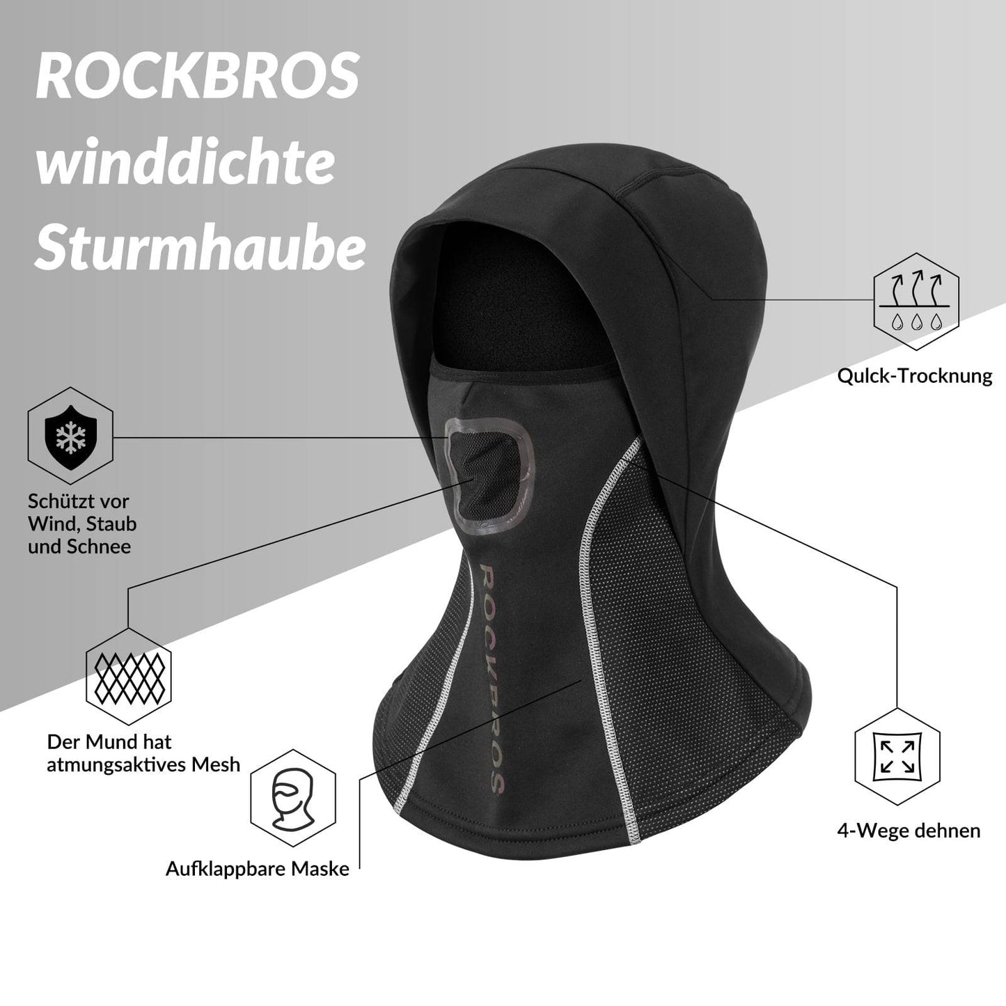 Cagoule en maille respirante pour les sports de plein air, unisexe, ROCKBROS