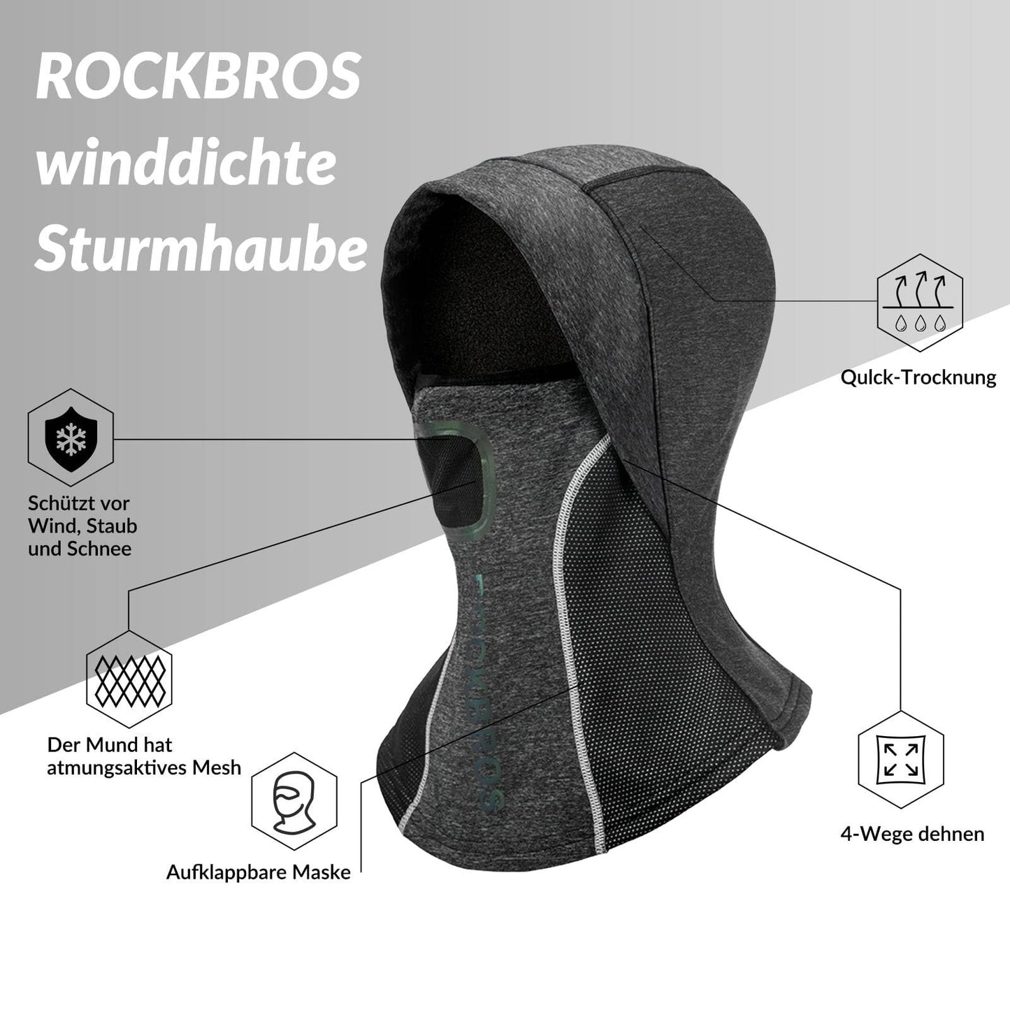 Cagoule en maille respirante pour les sports de plein air, unisexe, ROCKBROS