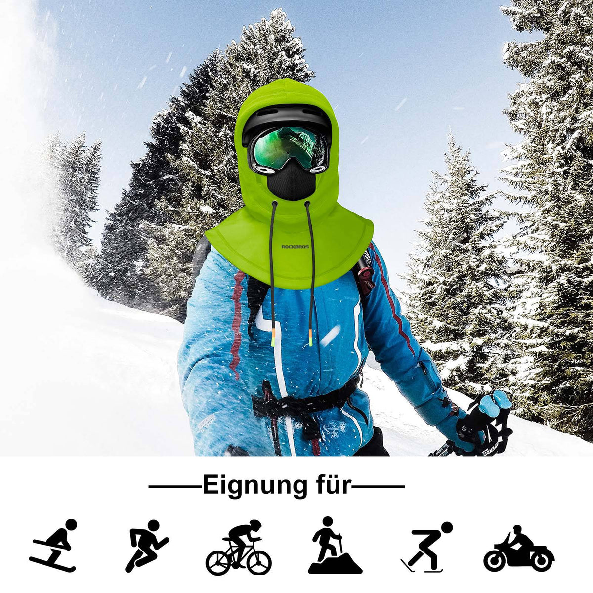 ROCKBROS Cagoule Coupe-Vent Vélo Full Face Masque Visage pour Cyclisme Ski