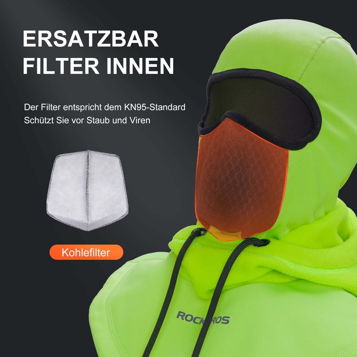 ROCKBROS Cagoule Coupe-Vent Vélo Full Face Masque Visage pour Cyclisme Ski