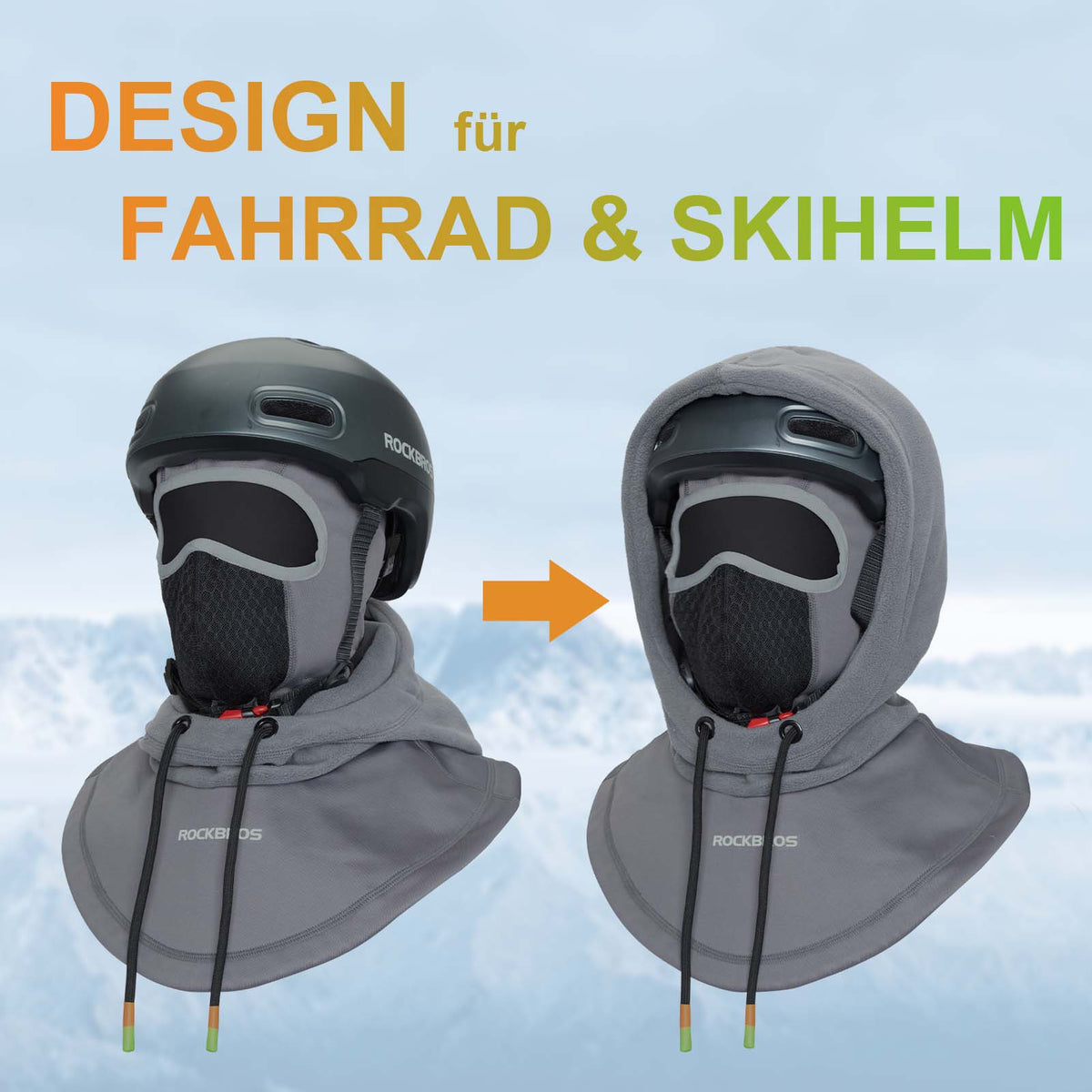 ROCKBROS Cagoule Coupe-Vent Vélo Full Face Masque Visage pour Cyclisme Ski