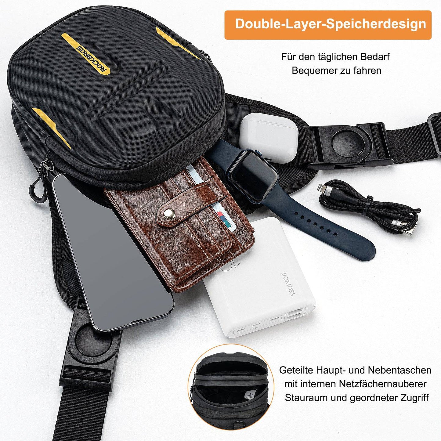 Sacoche de réservoir avec dossier magnétique, sacoche de jambe pour moto avec bandoulière, ROCKBROS