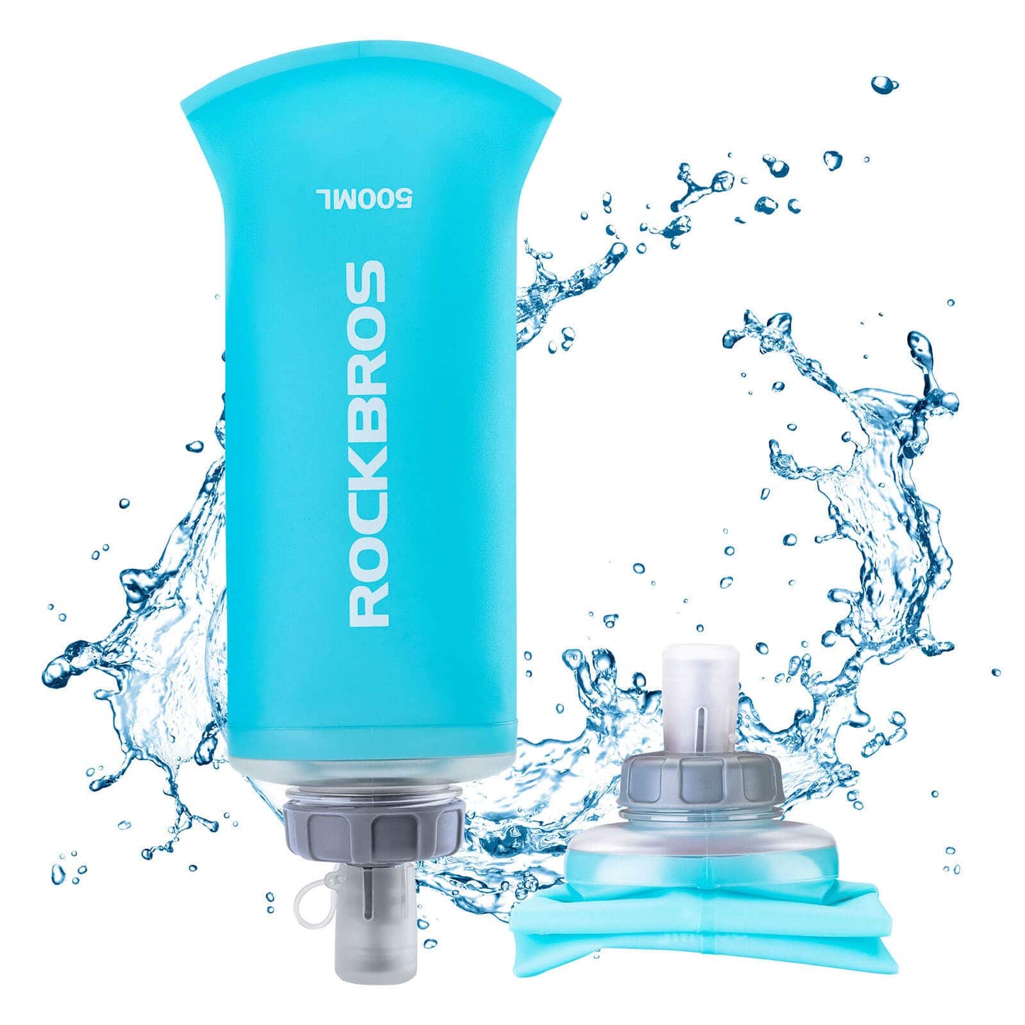 Gourde pliable 500 ml pour la course à pied, la randonnée et le cyclisme ROCKBROS