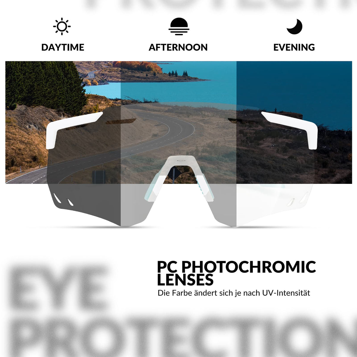 ROCKBROS Lunettes de vélo ultra-légères et photochromiques (UV400)