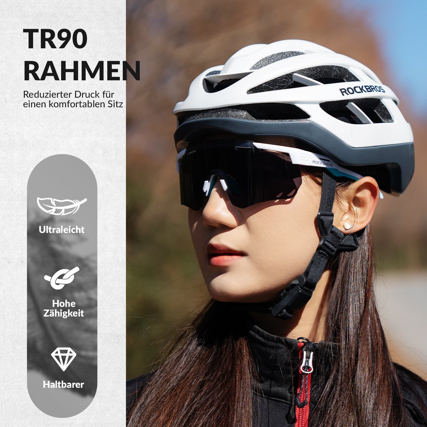 Lunettes de cyclisme ultralégères, lunettes de soleil photochromiques avec protection UV400, ROCKBROS