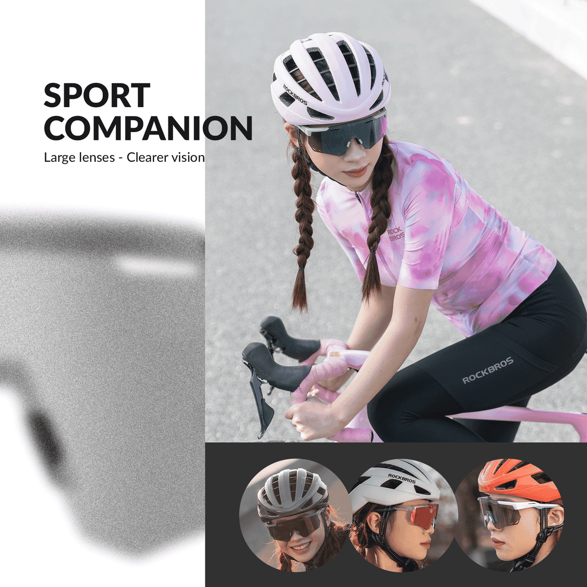 ROCKBROS Lunettes de vélo ultra-légères et photochromiques (UV400)