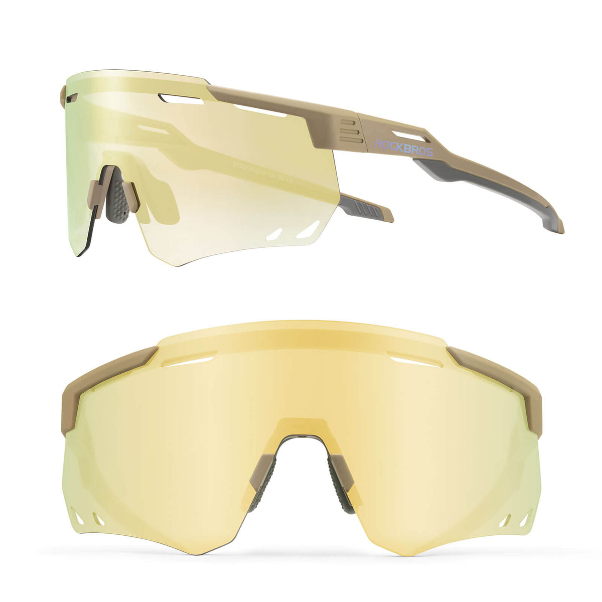 ROCKBROS Lunettes de vélo ultra-légères et photochromiques (UV400)