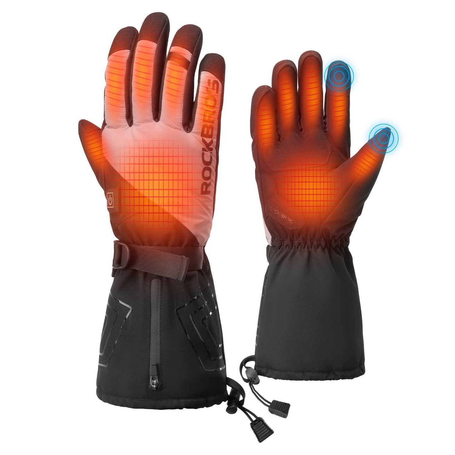 Gants d'hiver chauffants pour cyclisme avec batterie M-XL ROCKBROS
