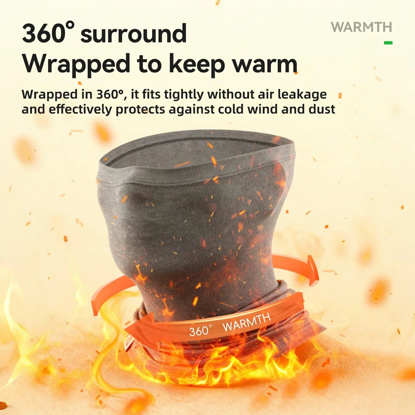 Foulard/écharpe tubulaire thermique d'hiver en laine ROCKBROS