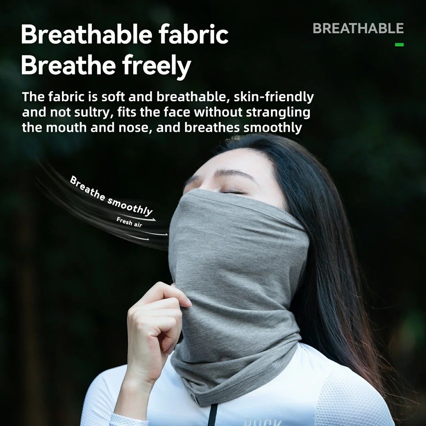 Foulard/écharpe tubulaire thermique d'hiver en laine ROCKBROS