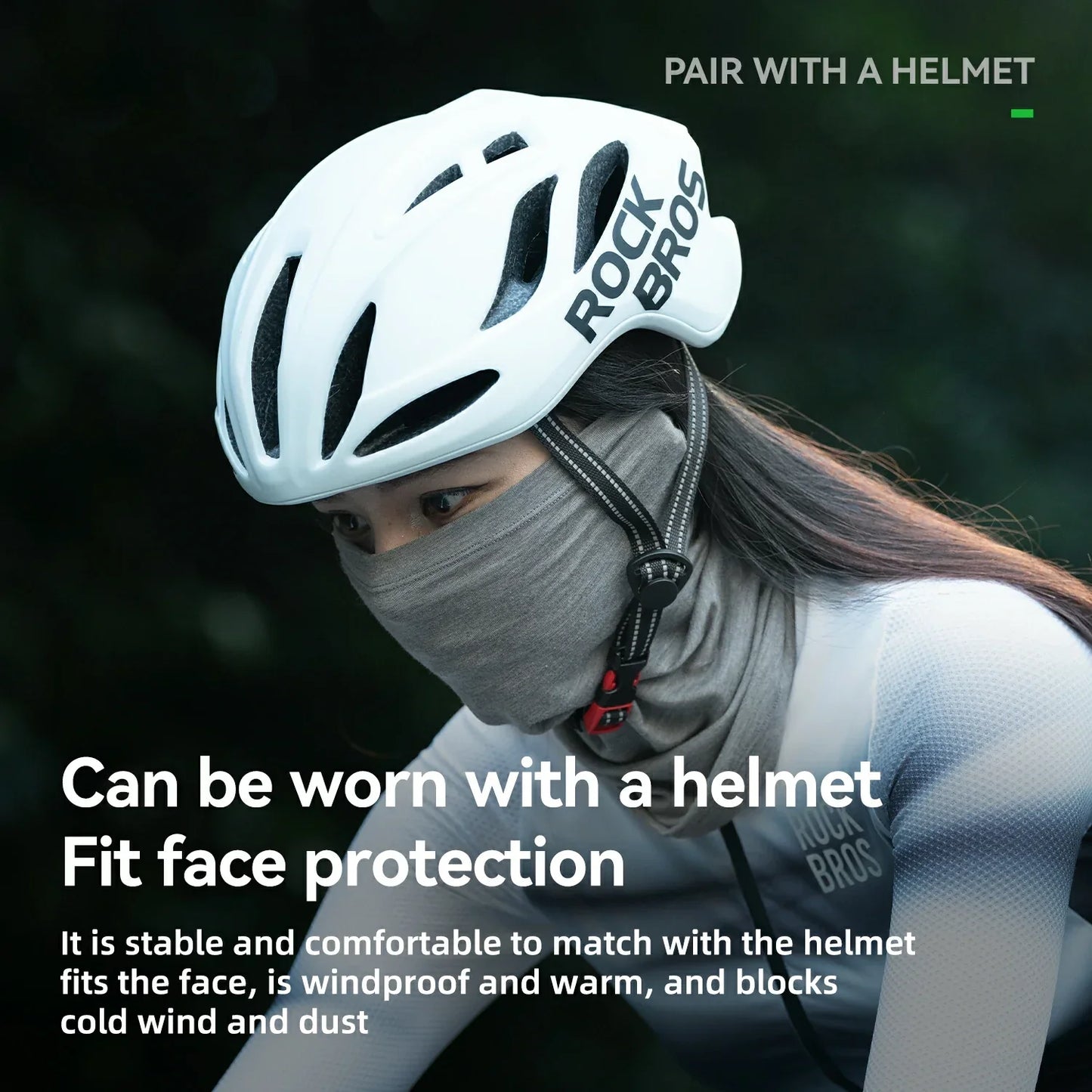 Foulard/écharpe tubulaire thermique d'hiver en laine ROCKBROS