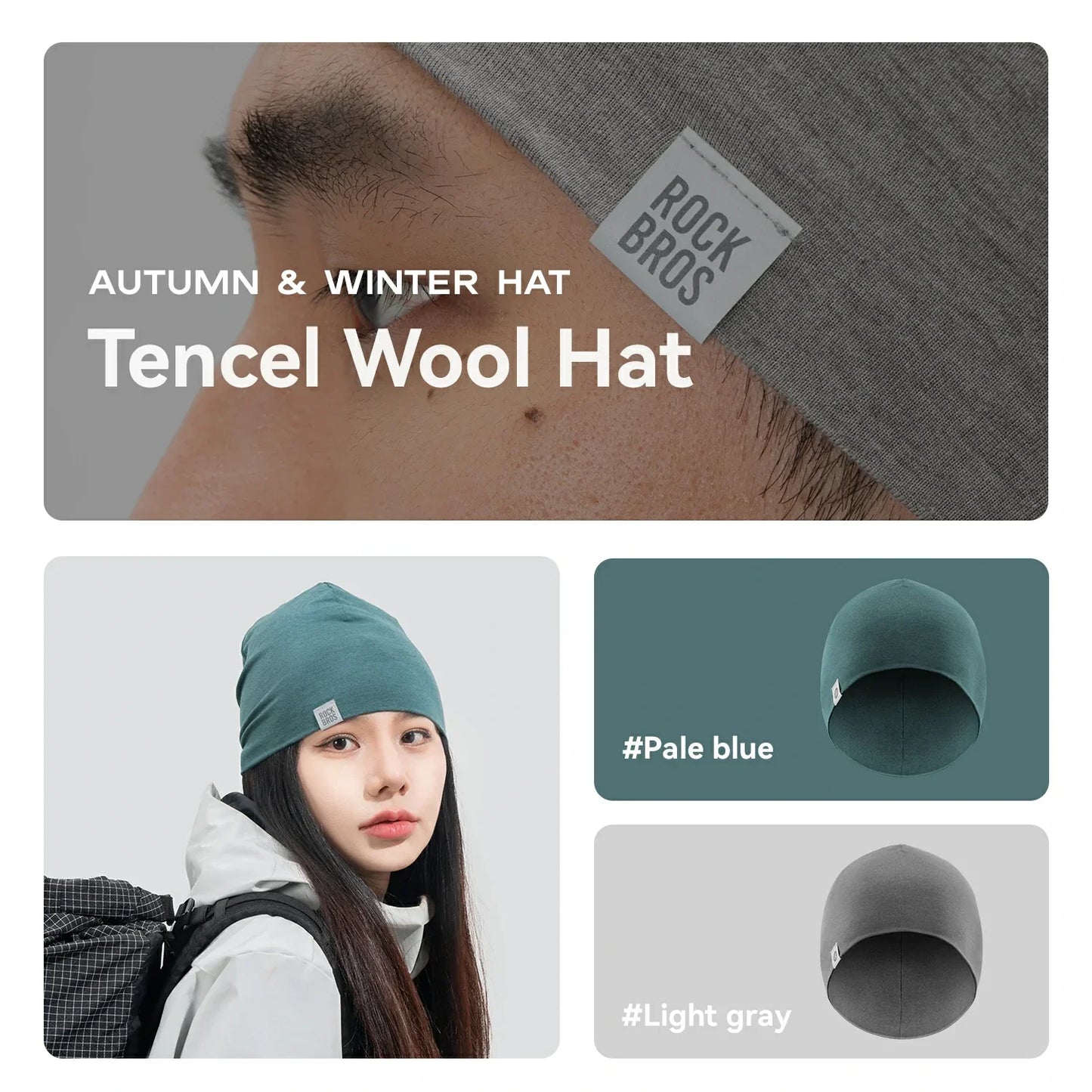 Bonnet d'hiver thermique en laine ROCKBROS