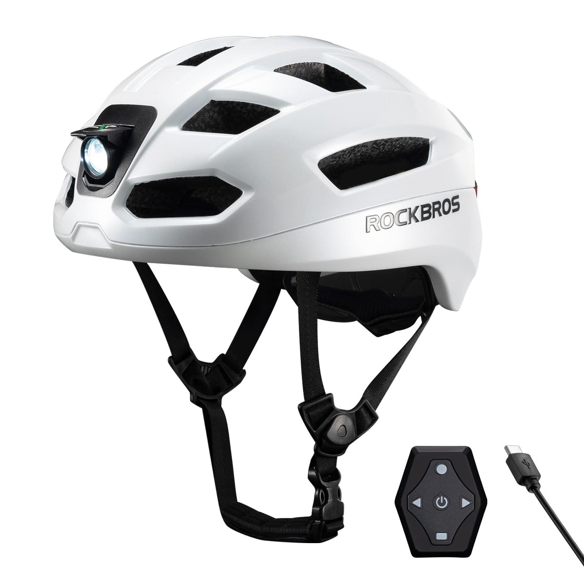 ROCKBROS Casque de vélo intelligent télécommandé avec éclairage