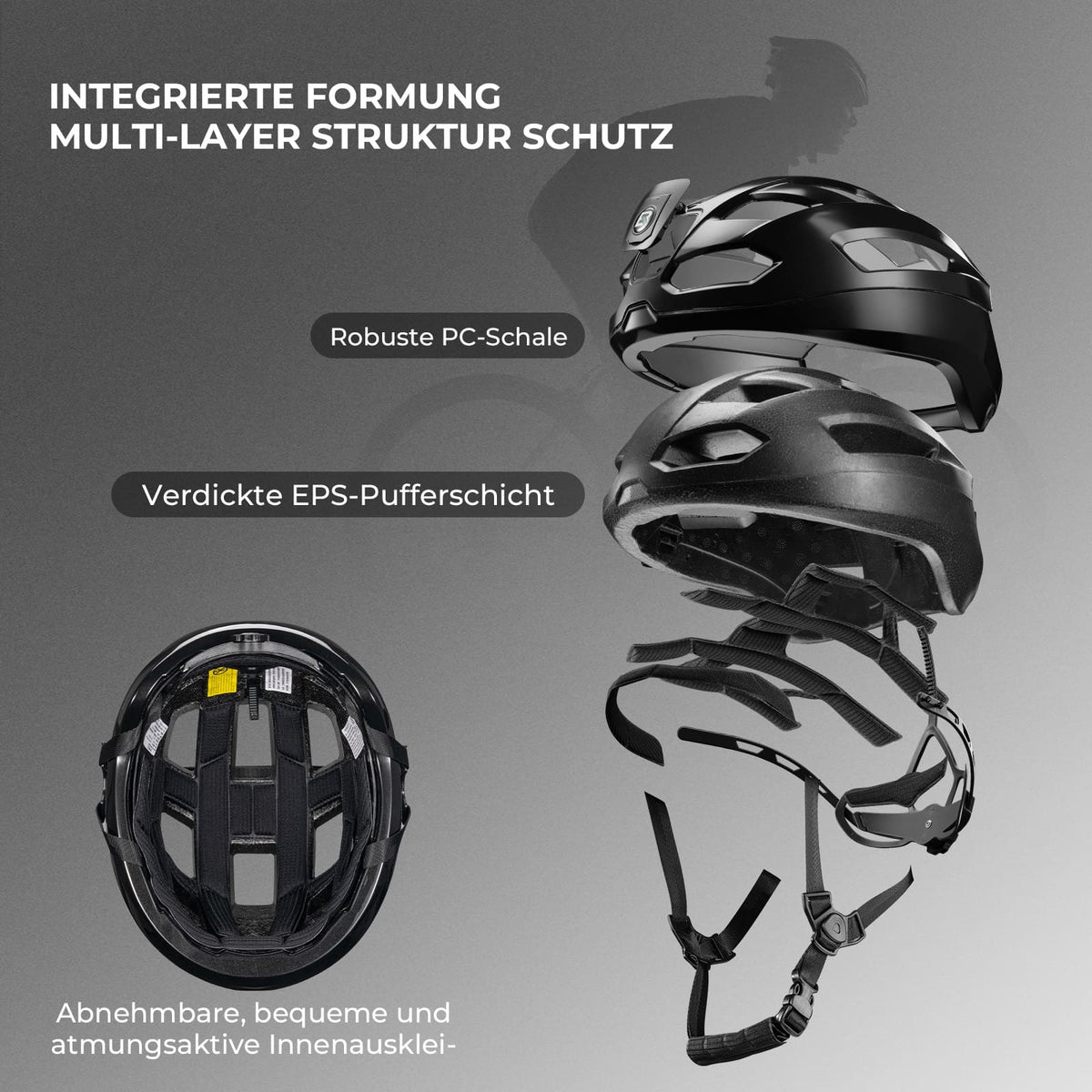 ROCKBROS Casque de vélo intelligent télécommandé avec éclairage