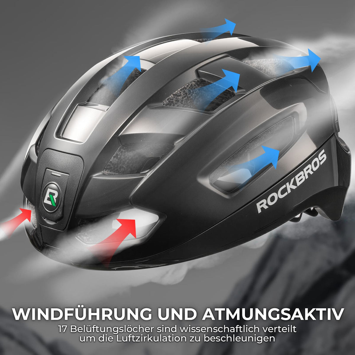 ROCKBROS Casque de vélo intelligent télécommandé avec éclairage