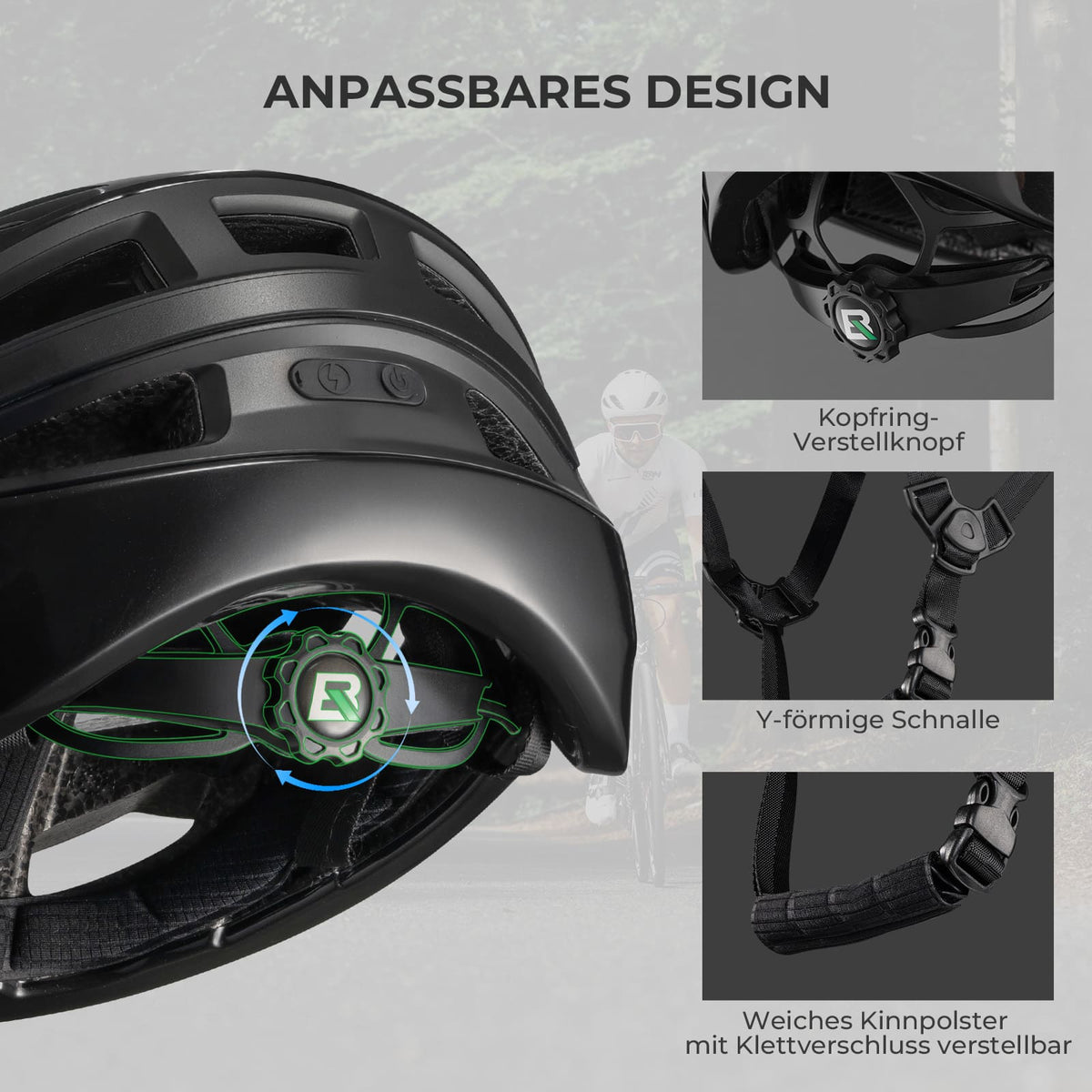 ROCKBROS Casque de vélo intelligent télécommandé avec éclairage