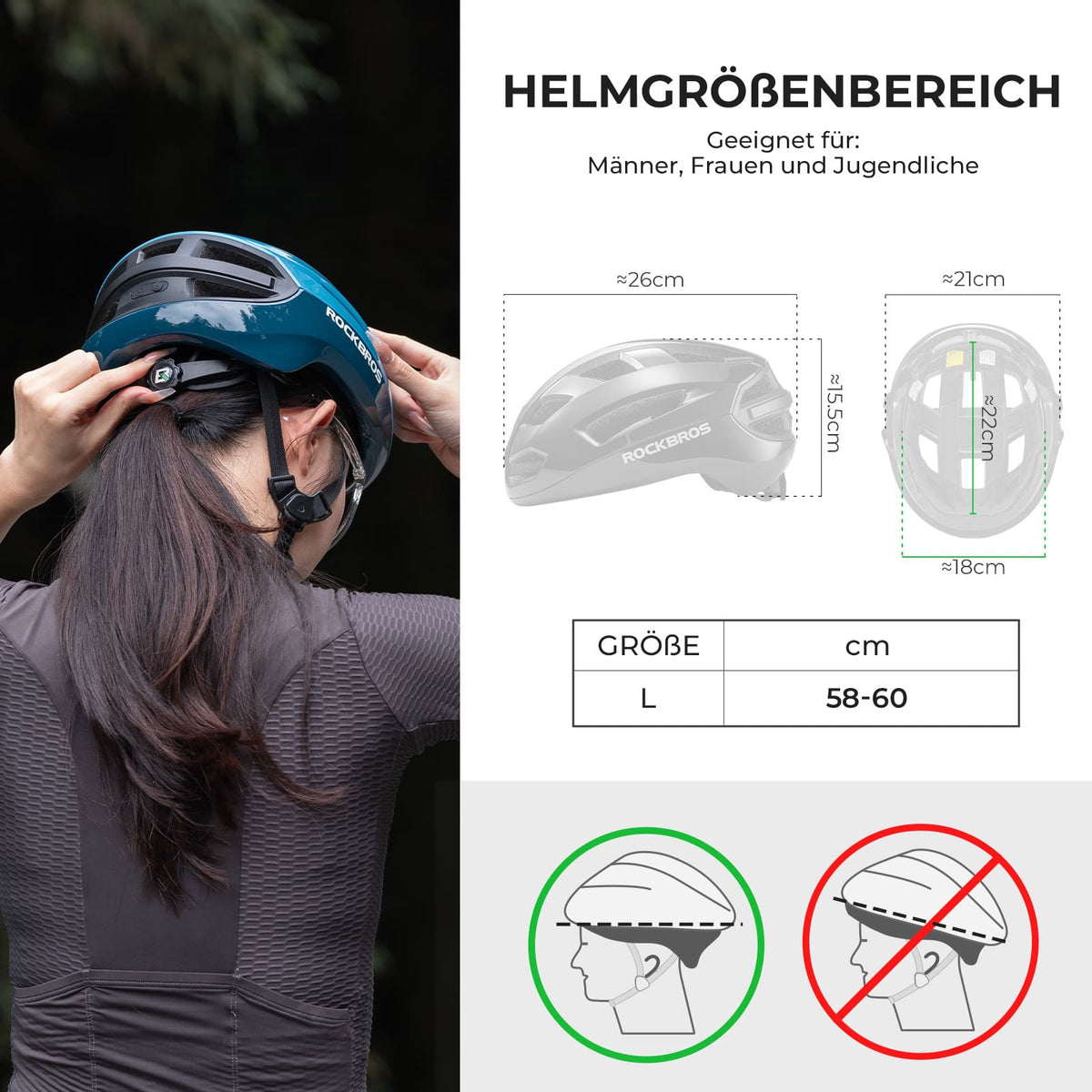 ROCKBROS Casque de vélo intelligent télécommandé avec éclairage