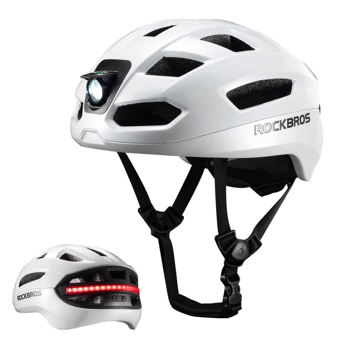 ROCKBROS Casque de vélo intelligent télécommandé avec éclairage