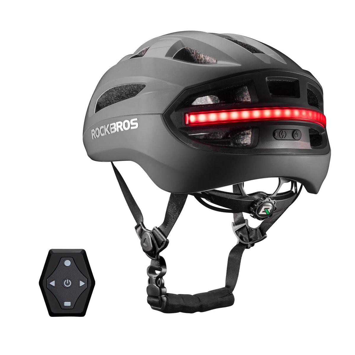 ROCKBROS Casque de vélo intelligent télécommandé avec éclairage