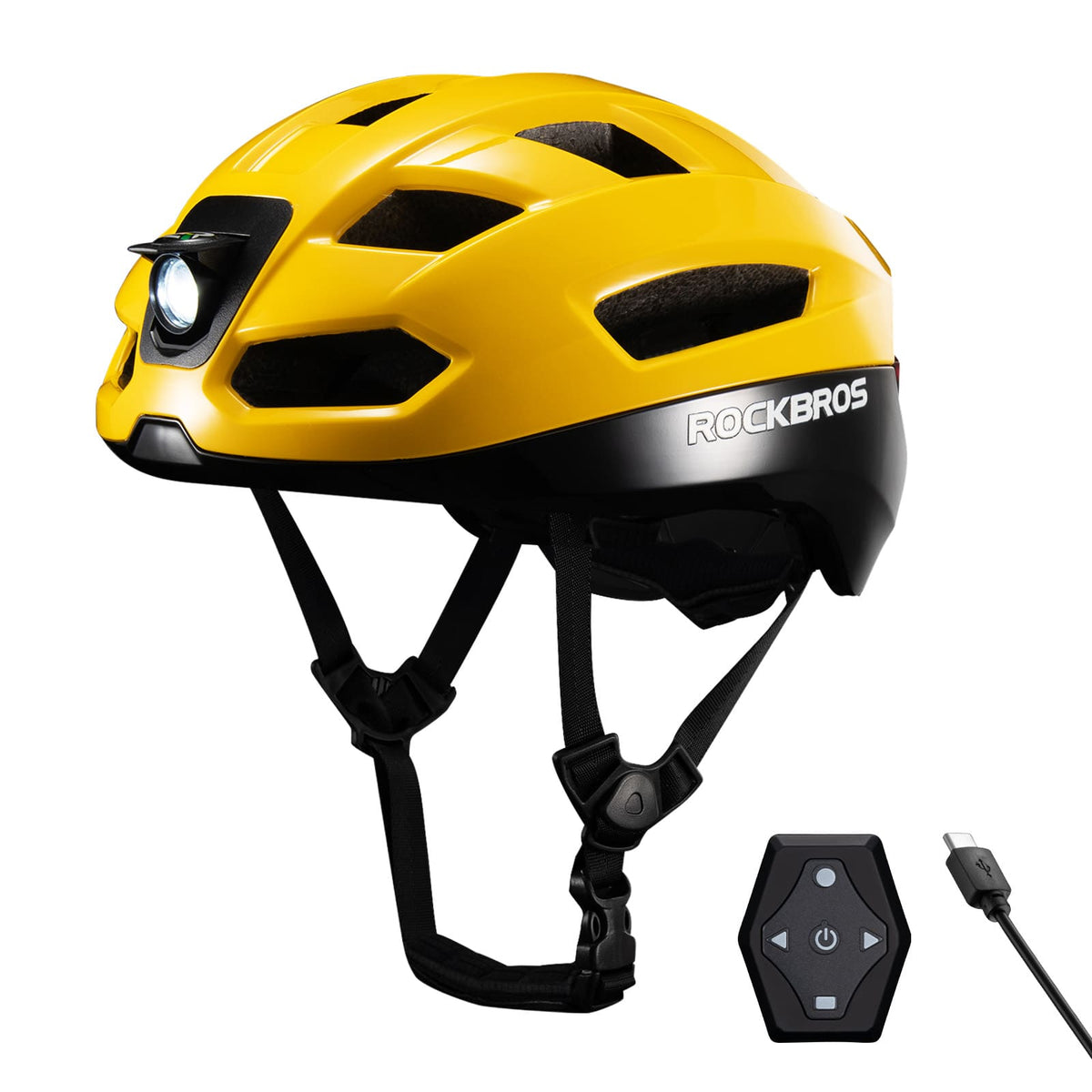 ROCKBROS Casque de vélo intelligent télécommandé avec éclairage
