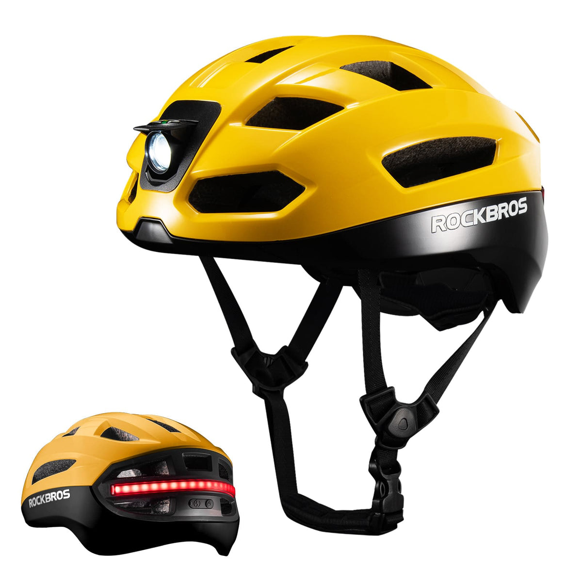ROCKBROS Casque de vélo intelligent télécommandé avec éclairage