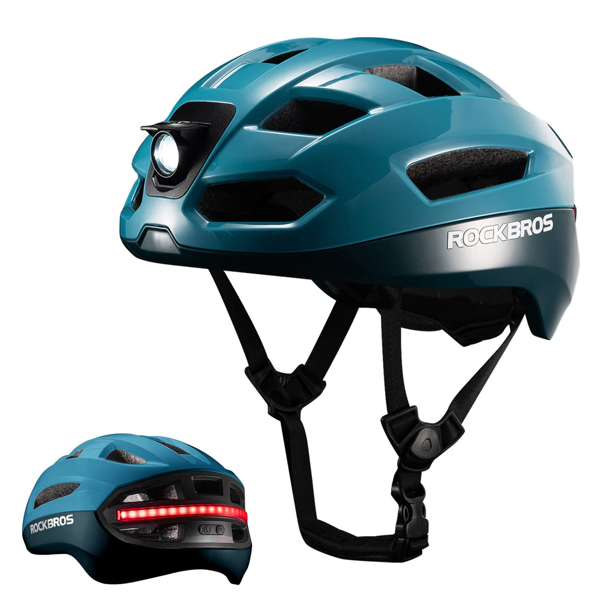 ROCKBROS Casque de vélo intelligent télécommandé avec éclairage