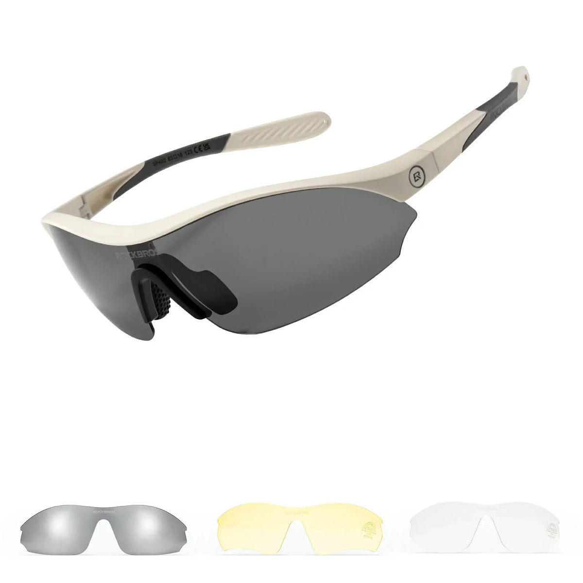 Lunettes de soleil de cyclisme sportif ROCKBROS avec 3 verres UV400 interchangeables