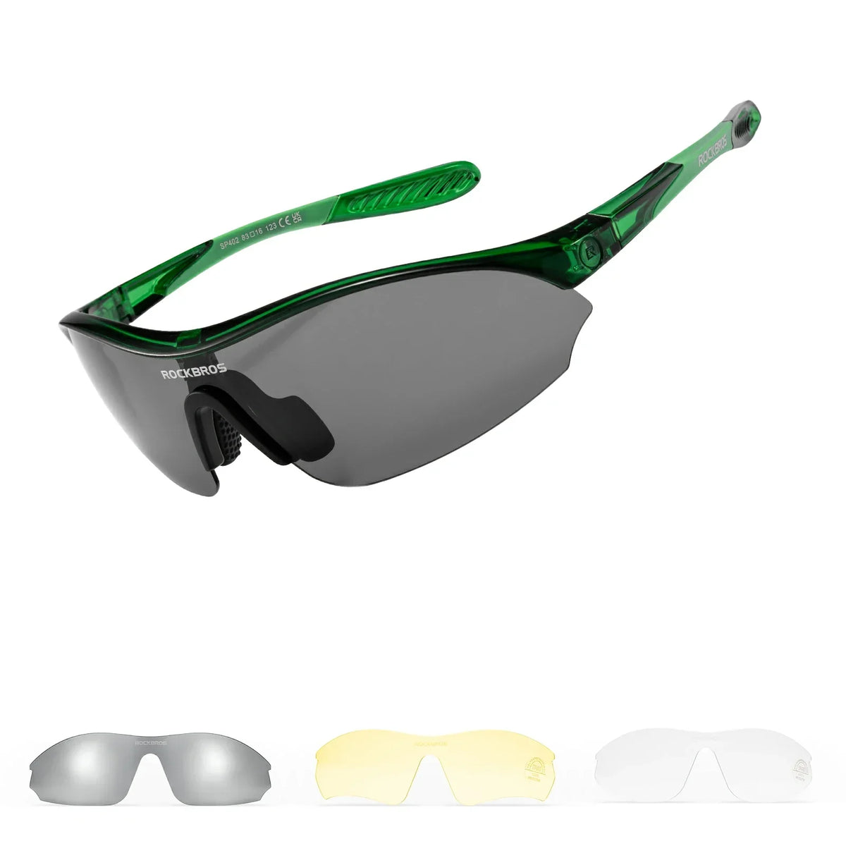 Lunettes de soleil de cyclisme sportif ROCKBROS avec 3 verres UV400 interchangeables