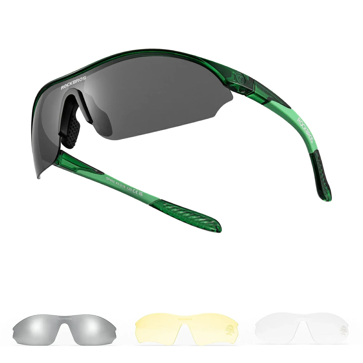 Lunettes de soleil de cyclisme sportif ROCKBROS avec 3 verres UV400 interchangeables