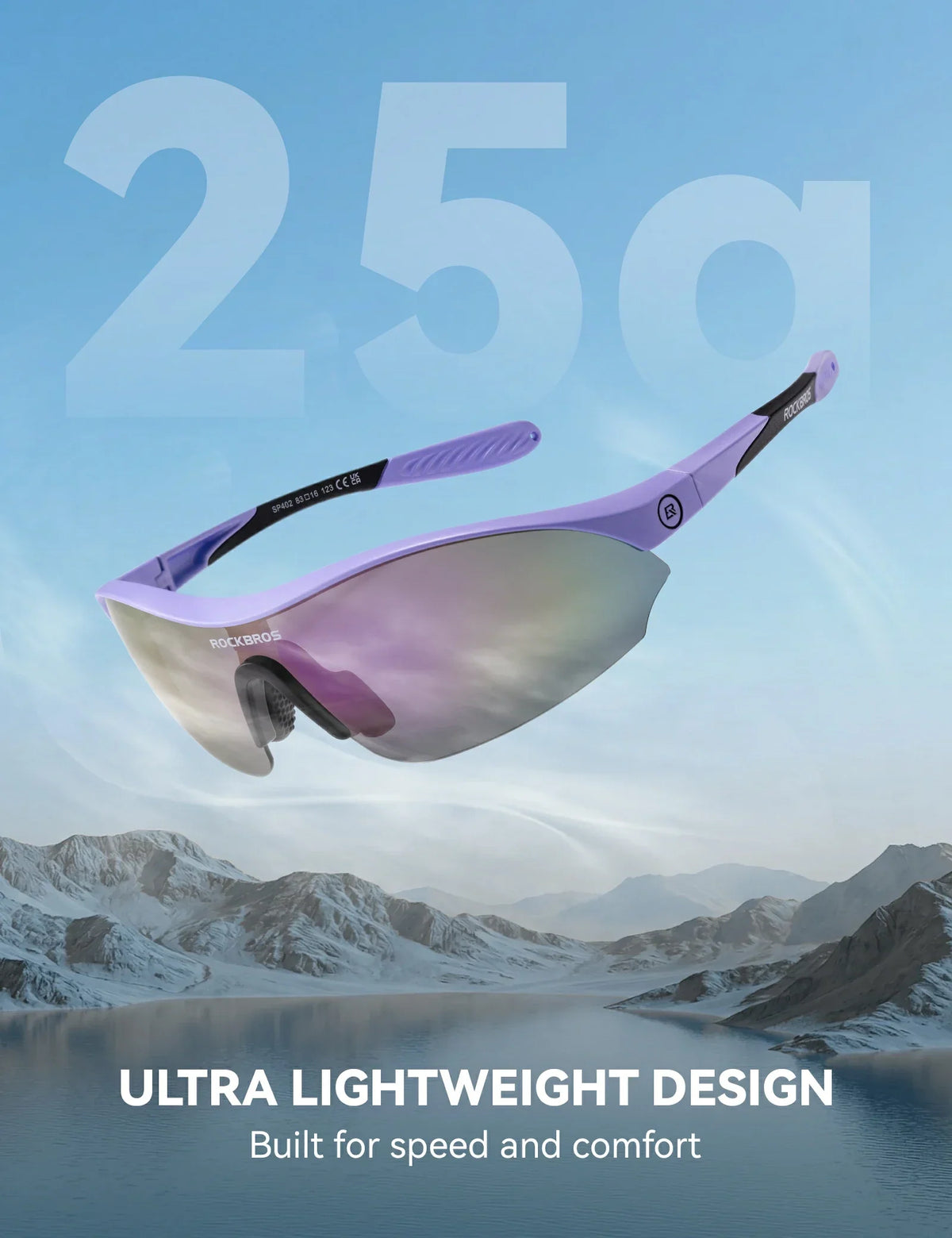 Lunettes de soleil de cyclisme sportif ROCKBROS avec 3 verres UV400 interchangeables