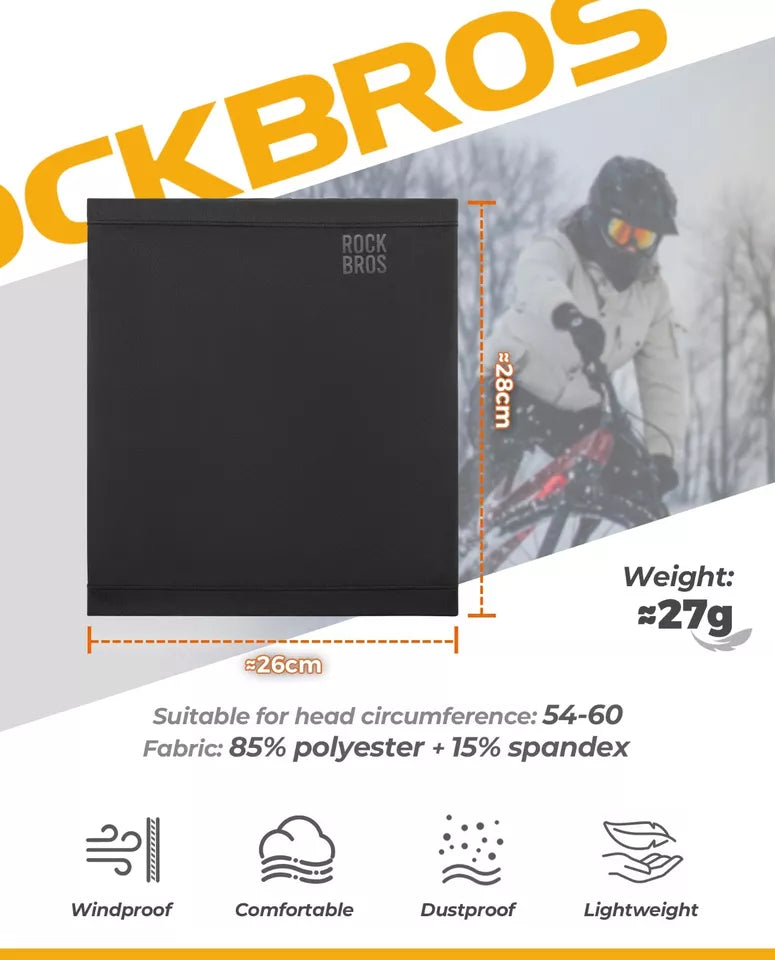 ROCKBROS Demi-Cagoule Hiver Chaud Tube Écharpe Cache-Cou Extérieur Unisexe