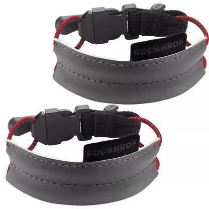 ROCKBROS Bande Réfléchissante Clip de Pantalon Élastique Protecteur de Pantalon de Vélo Bande de Pantalon Réfléchissante pour Jogging en Plein Air Cyclisme Course à Pied 1 Paire