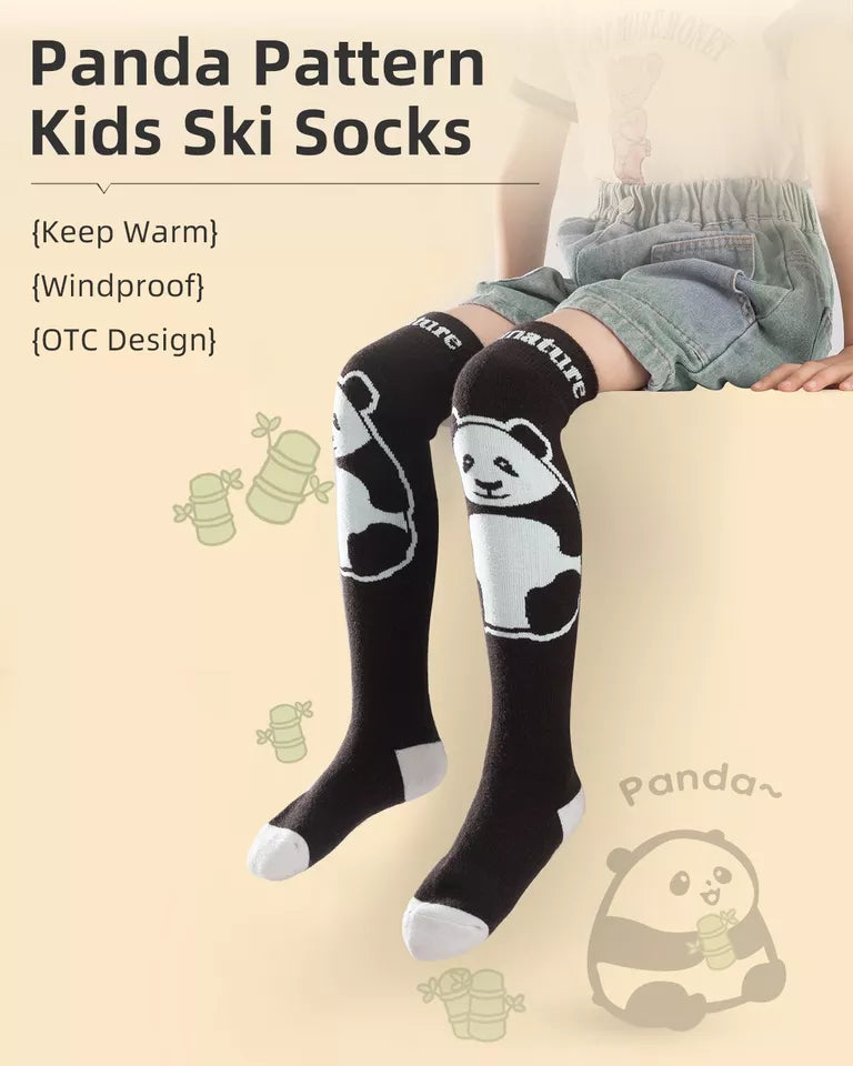 Qunature chaussettes de ski chaussettes d'hiver pour enfants/garçons chaussettes de ski avec laine 1 paire