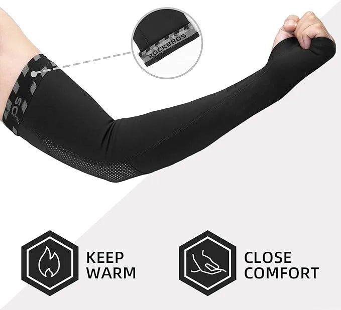 ROCKBROS Manchettes de vélo en polaire d'hiver avec passant pour pouce