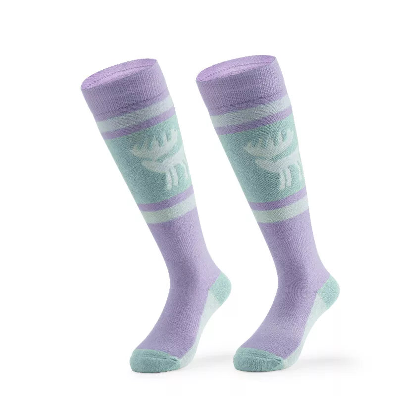 Qunature chaussettes de ski chaussettes d'hiver pour enfants/garçons chaussettes de ski avec laine 1 paire