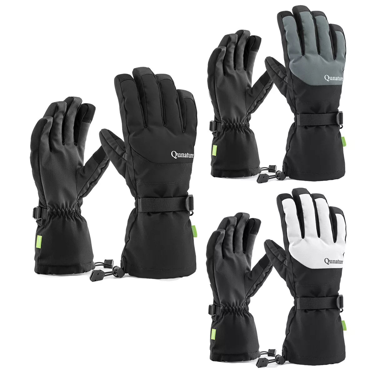 Qunature gants de ski d'hiver gants imperméables à écran tactile neige