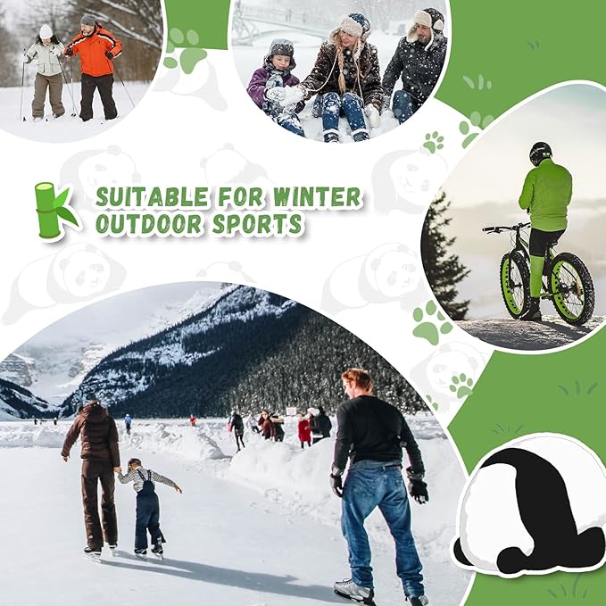 Qunature Gants de ski Panda Design pour enfants âgés de 4 à 12 ans, chauds, thermiques, coupe-vent, en polaire, idéaux pour les activités hivernales telles que le ski, le snowboard, le patinage sur glace